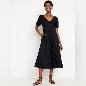 Old Navy Puff- Sleeve Midi Swing Dress - petite